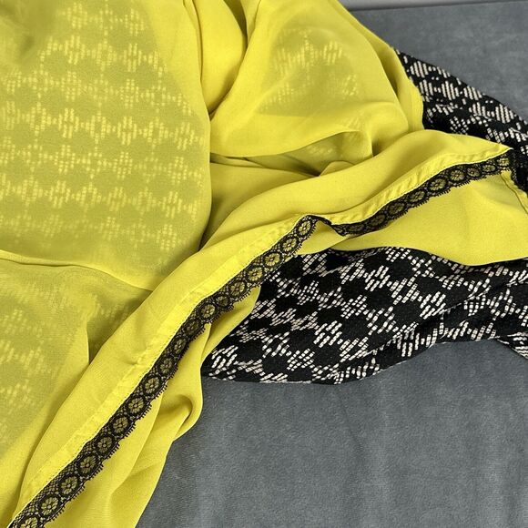 Maeve Anthropologie Size 0 Fit And Flare Dress Lined Geometric Cap Sleeves - Picture 6 of 8